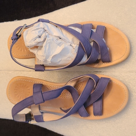 Ugg Espadrille Wedge Leather Sandals - Picture 1 of 14